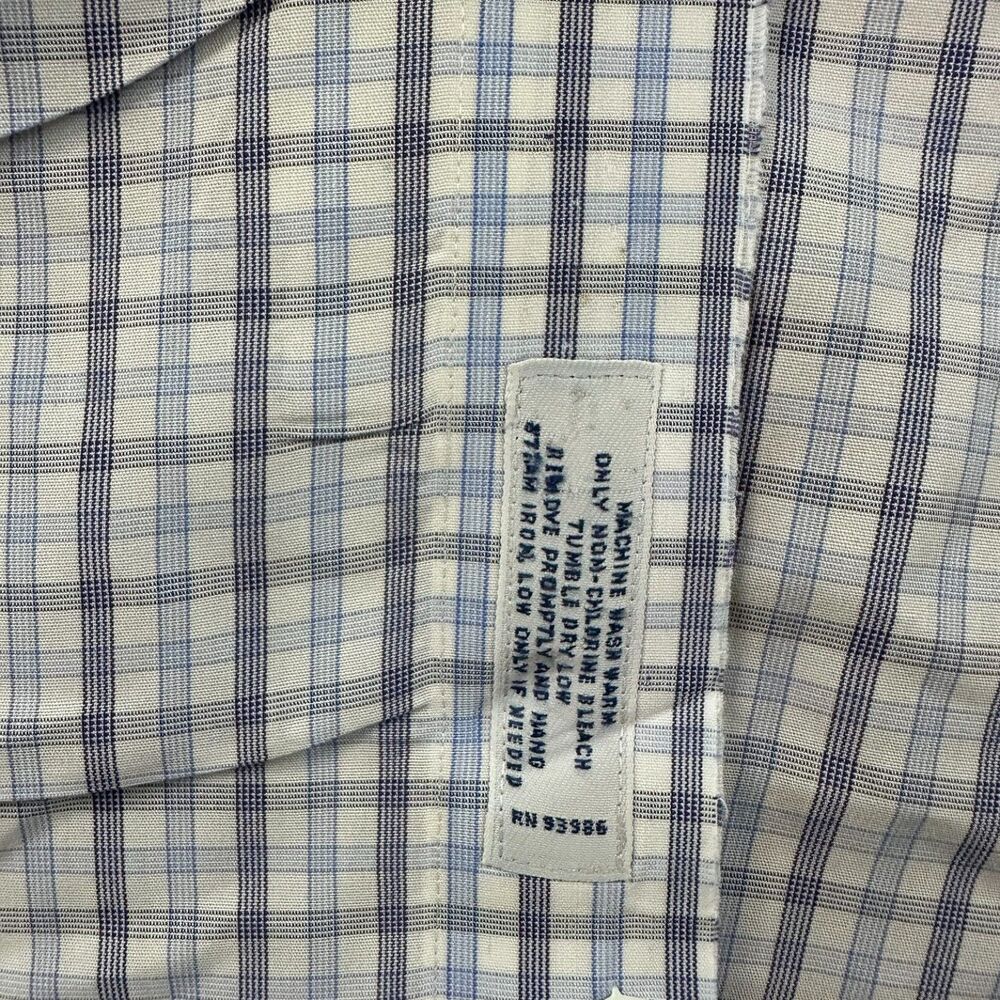 Brooks Brothers Regent Plaid Button Down Shirt Large Blue White Supima Cotton - Picture 5 of 5